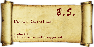 Boncz Sarolta névjegykártya