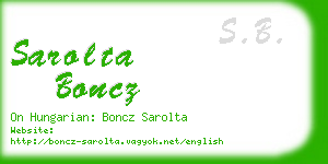 sarolta boncz business card